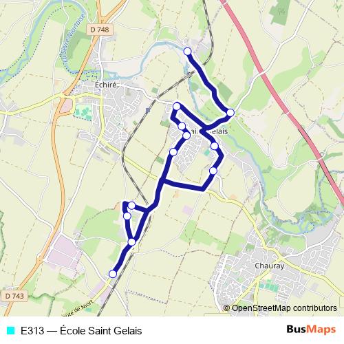 E313 bus Line Map
