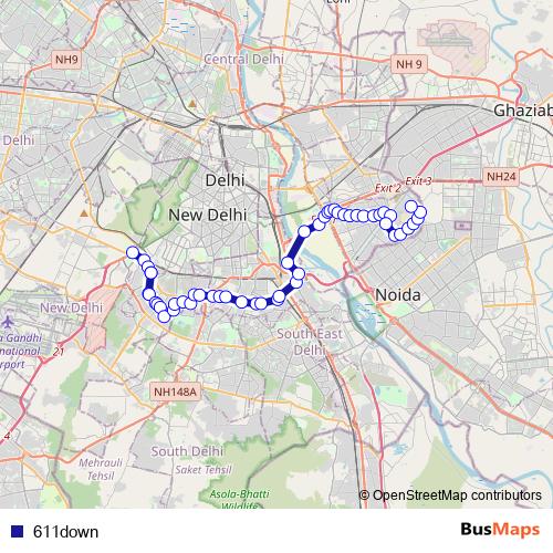 611down bus Line Map
