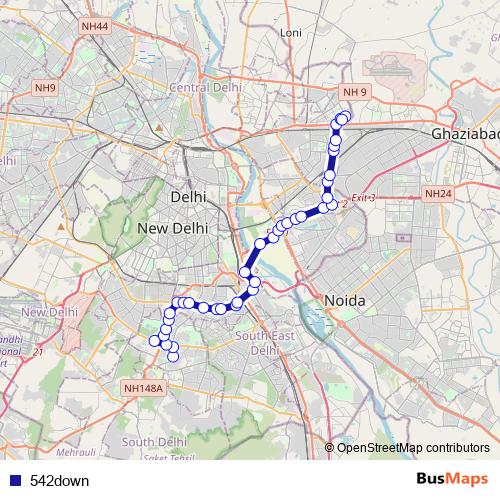 542down bus Line Map