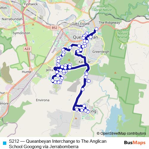 S212 bus Line Map