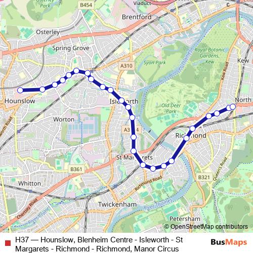 H37 bus Line Map