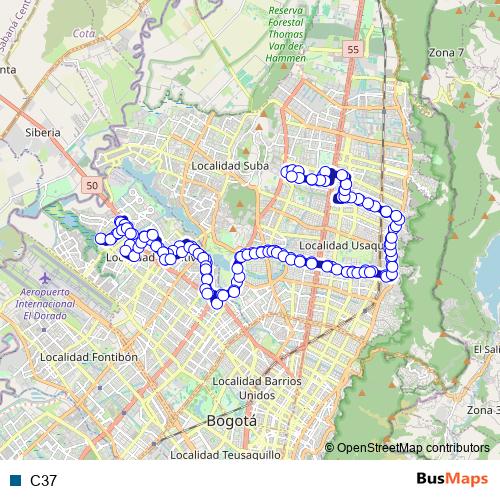 C37 bus Line Map