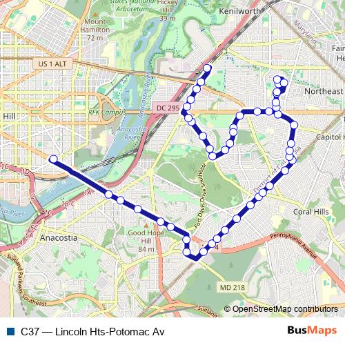 C37 bus Line Map