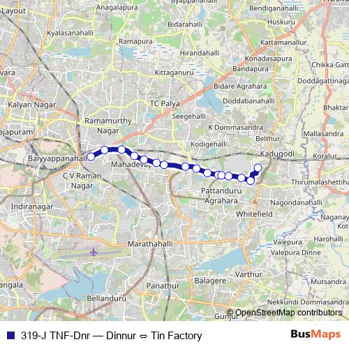 319-J TNF-Dnr bus Line Map