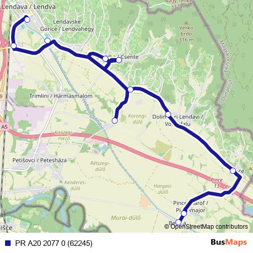 PR A20 2077 0 (62245) bus Line Map