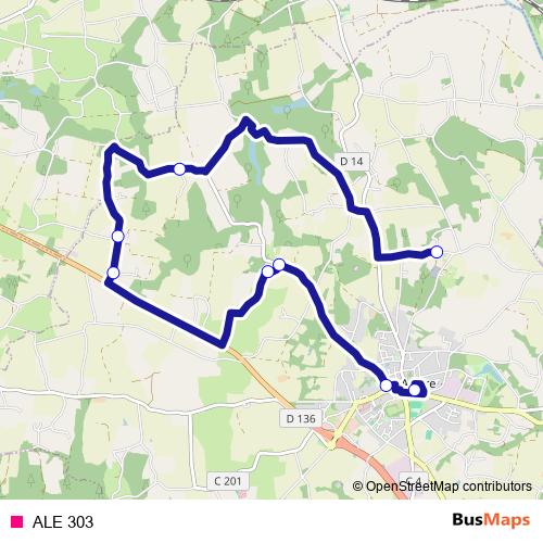 ALE 303 bus Line Map