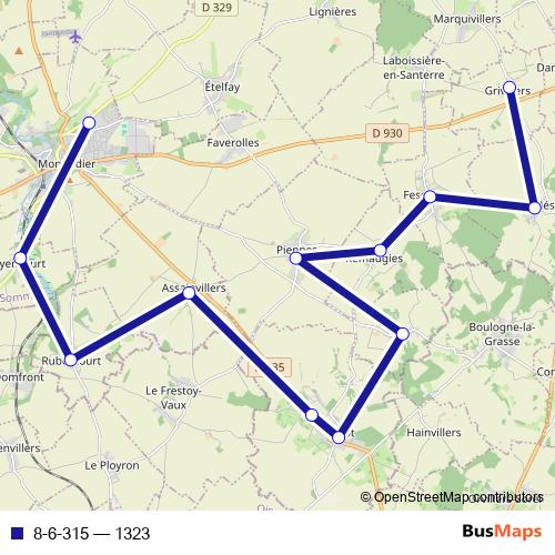 8-6-315 bus Line Map