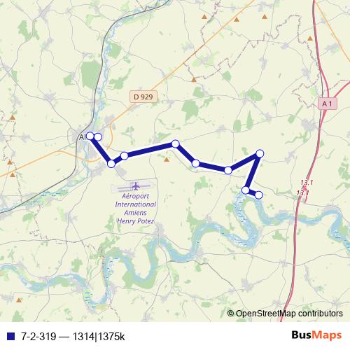 7-2-319 bus Line Map