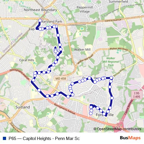 P65 bus Line Map
