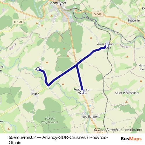 55erouvrois02 bus Line Map
