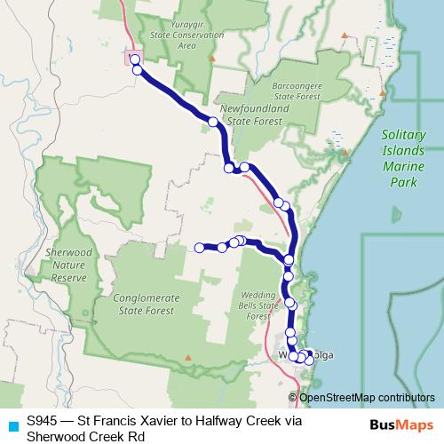 S945 bus Line Map
