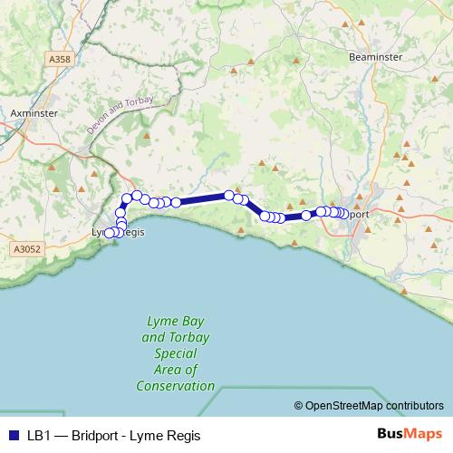 LB1 bus Line Map