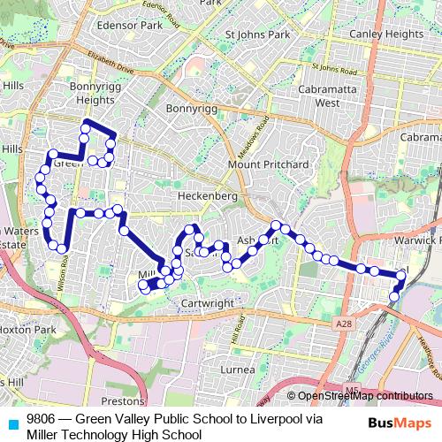 9806 bus Line Map