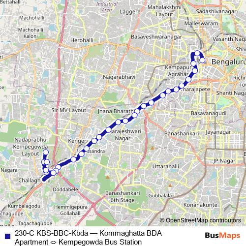 230-C KBS-BBC-Kbda bus Line Map