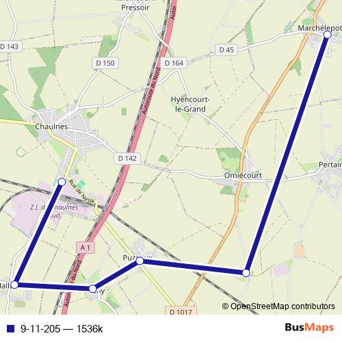 9-11-205 bus Line Map