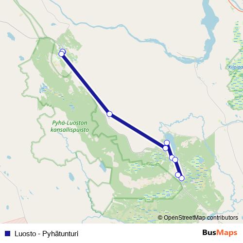 Luosto - Pyhätunturi bus Line Map