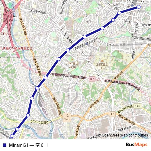 Minami61 bus Line Map