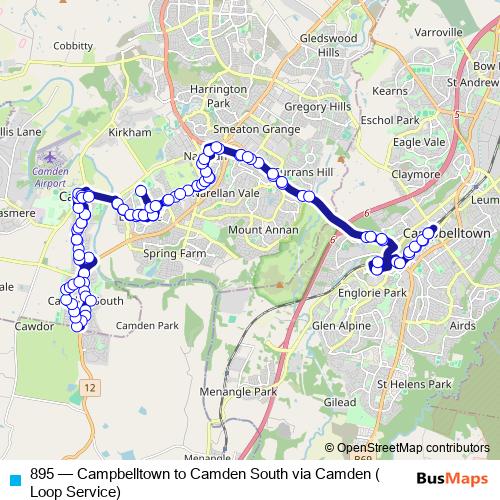 895 bus Line Map
