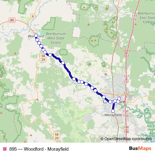 895 bus Line Map