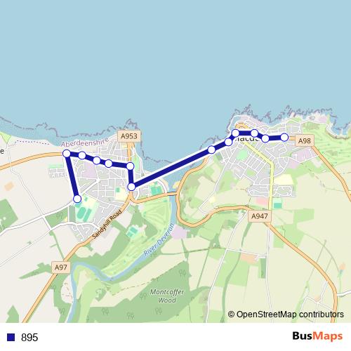 895 bus Line Map