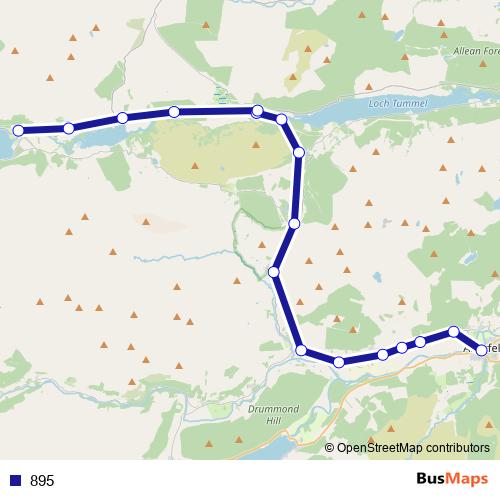 895 bus Line Map