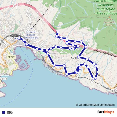 895 bus Line Map