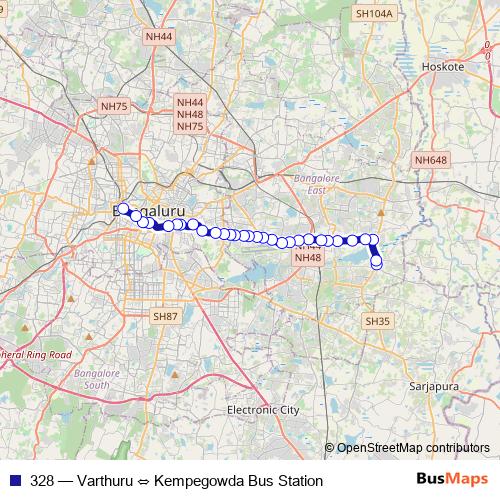 328 bus Line Map