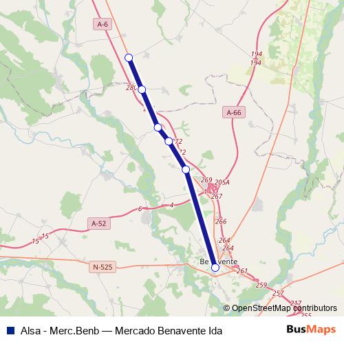 Alsa - Merc.Benb bus Line Map