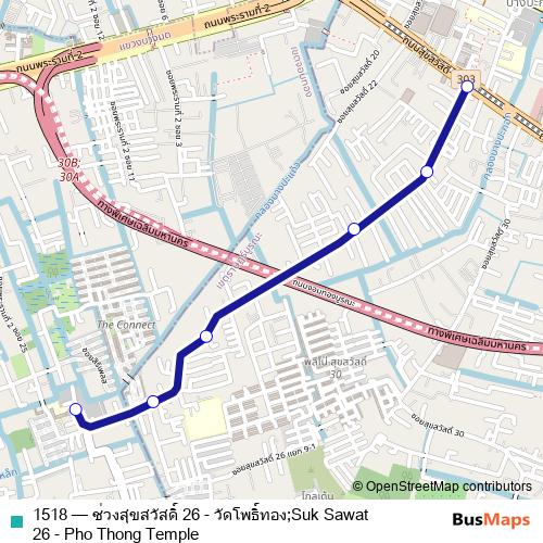 1518 bus Line Map