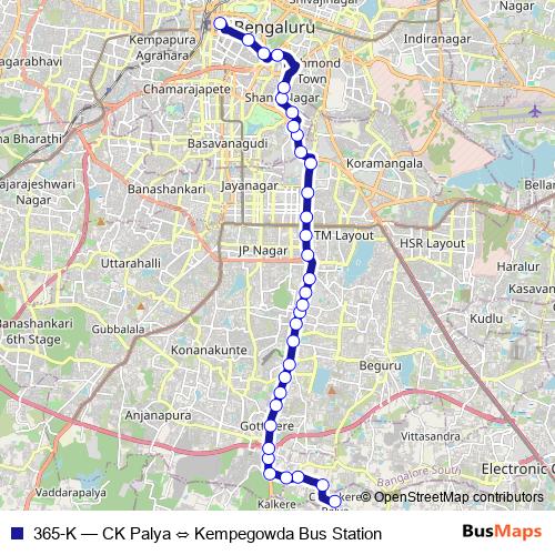365-K bus Line Map