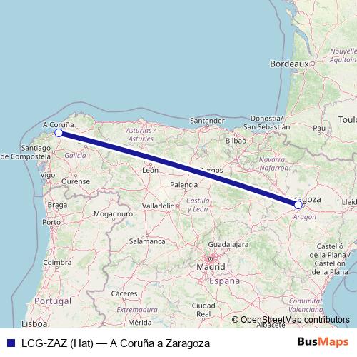LCG-ZAZ (Hat) air Line Map