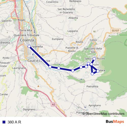 380 A R bus Line Map