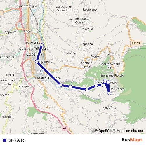 380 A R bus Line Map