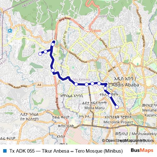 Tx ADK 055 bus Line Map