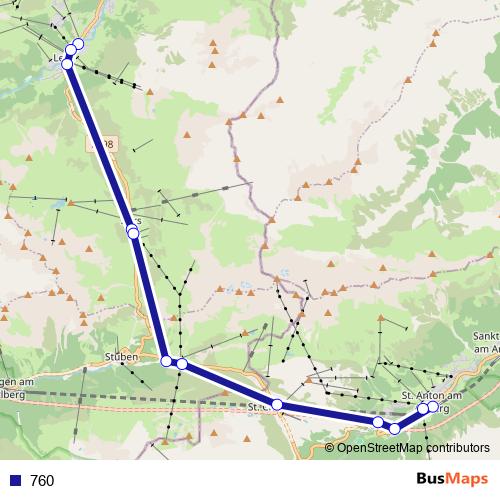 760 bus Line Map