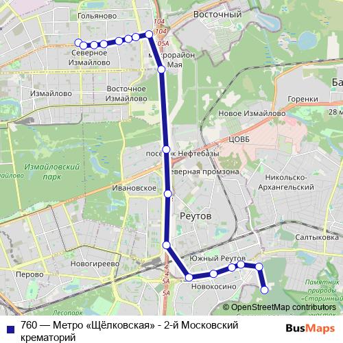 760 bus Line Map