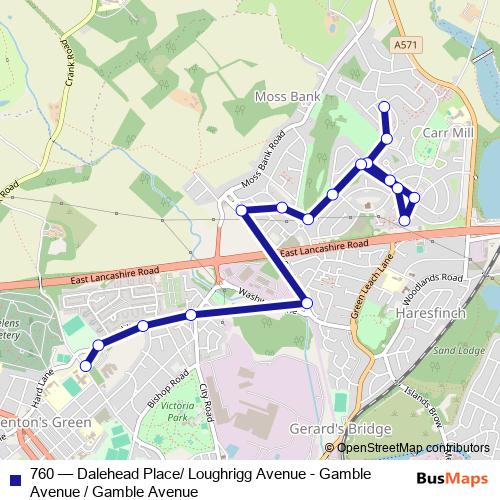 760 bus Line Map