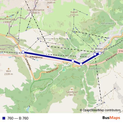 760 bus Line Map