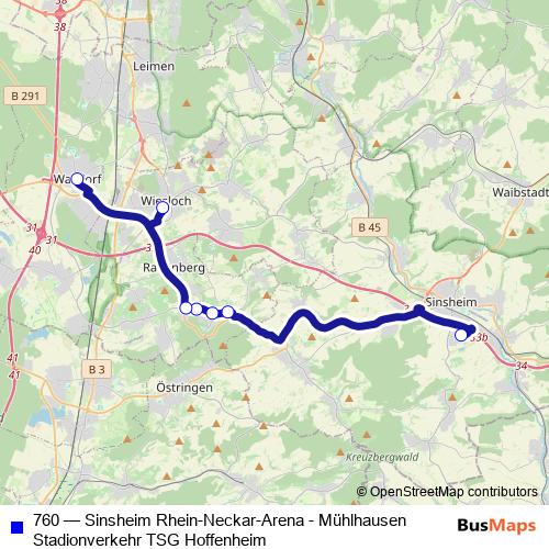 760 bus Line Map
