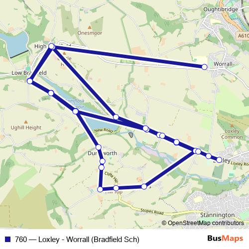 760 bus Line Map