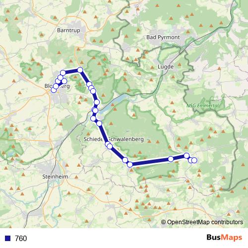 760 bus Line Map