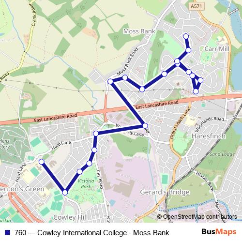 760 bus Line Map