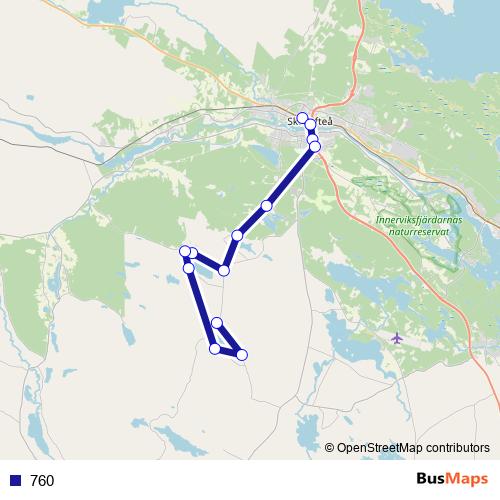 760 bus Line Map