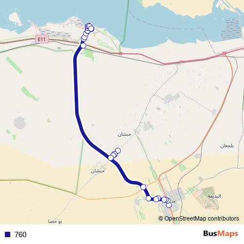 760 bus Line Map