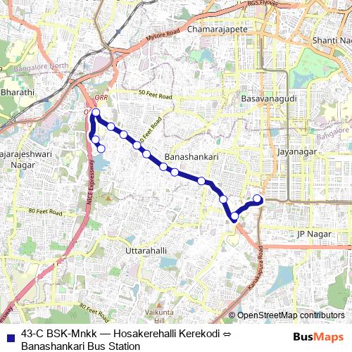 43-C BSK-Mnkk bus Line Map
