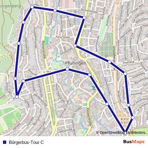 Bürgerbus-Tour C bus Line Map