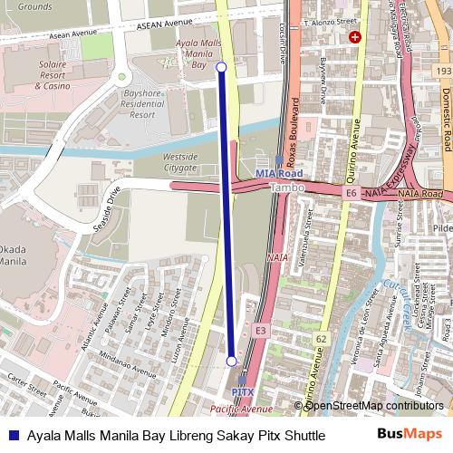 Ayala Malls Manila Bay Libreng Sakay Pitx Shuttle bus Line Map