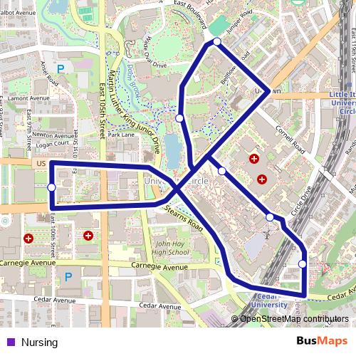 Nursing bus Line Map
