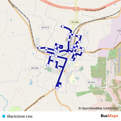 Blackstone Line bus Line Map