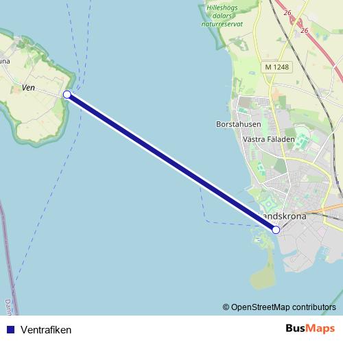 Ventrafiken ferry Line Map